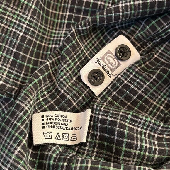 Ecko Unltd Short Sleeve Button Up Shirt Men’s X-Large Green/Black/Gray Plaid - Picture 5 of 6